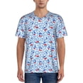 thumbnail image 1 of Hirioo Red Cherries for Men's Baseball T-shirt Shirts Short Sleeve Casual Summer Button Stretch T Shirts,Size S-4XL-4X-Large, 1 of 7