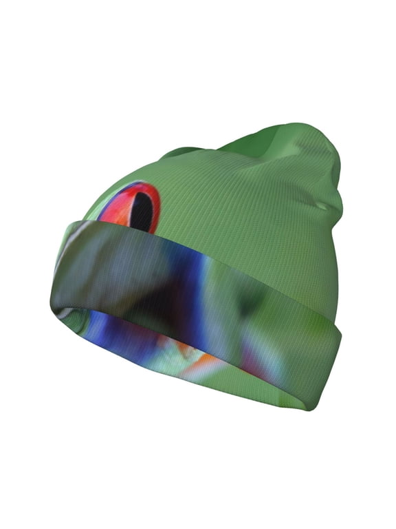 Red-Eyed Tree Frog-1 for Men's Knit Cuffed Beanie for Outdoor Activities Unisex