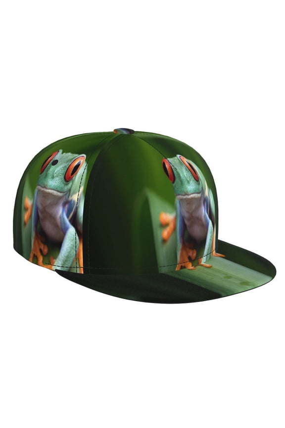 Red-Eyed Tree Frog for Baseball Cap Men Cap Flat Brim for Men Women Teens Adjustable Baseball Cap