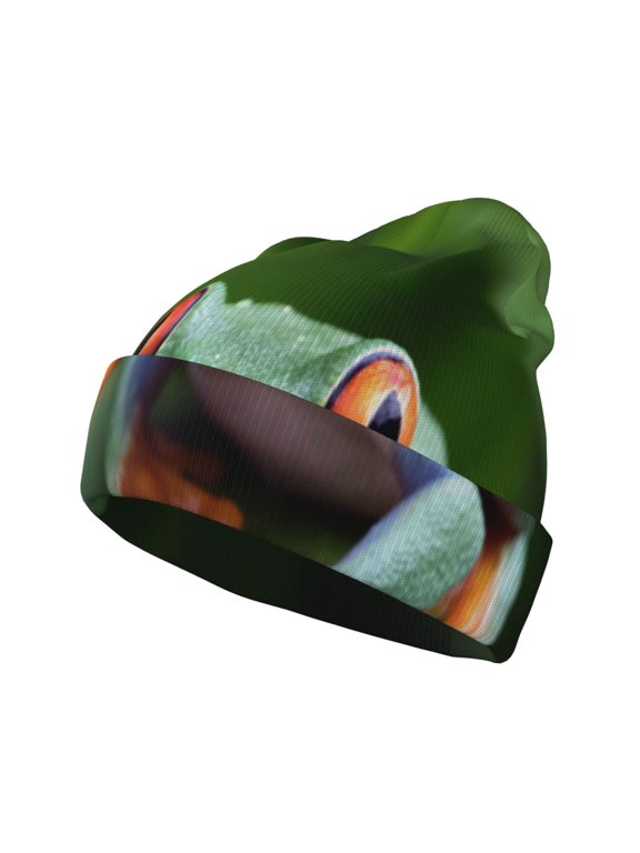 Red-Eyed Tree Frog for Men's Knit Cuffed Beanie for Outdoor Activities Unisex