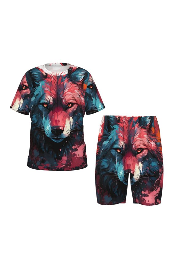 Red Flame Wolf Head Hirioo-4X-Large