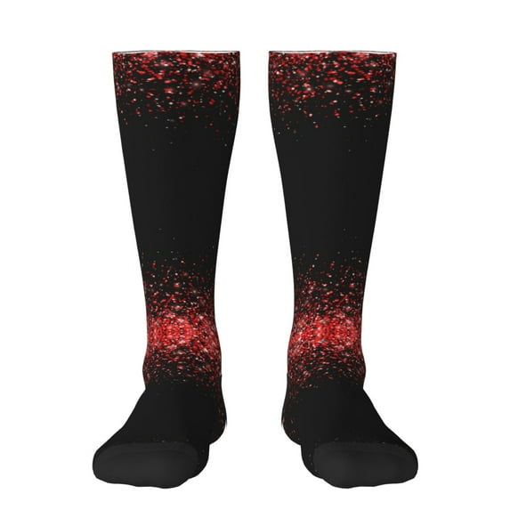 Hirioo Red Glitter1 for Adult Stockings Breathable Sock Non-Pilling,Contrasting Color Design