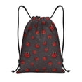 thumbnail image 1 of Hirioo Red Ladybugs On Dark Background Print Drawstring Backpack Bag Sport Versatile Sports Backpack for Gym, Travel, Swimming, Beach, 1 of 9