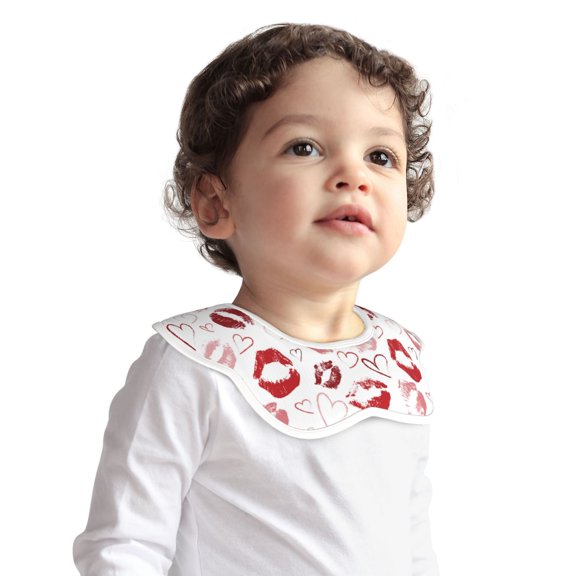 Hirioo Red Lips for Baby Cotton Petal Bib Drool Bibs for Baby Boy Unisex