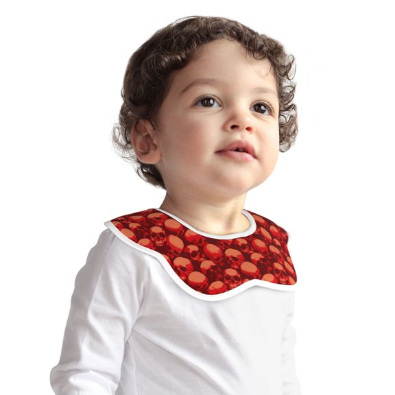 Hirioo Red Skulls 1 for Baby Cotton Petal Bib Drool Bibs for Baby Boy Unisex