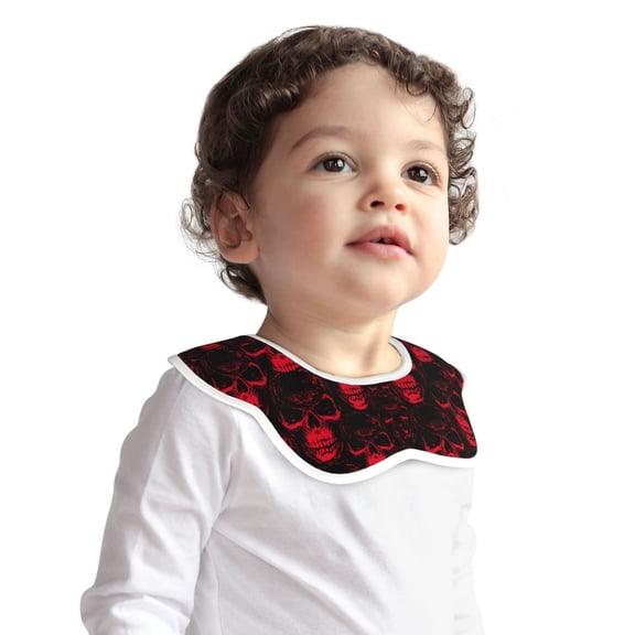 Hirioo Red Skulls 2 for Baby Cotton Petal Bib Drool Bibs for Baby Boy Unisex