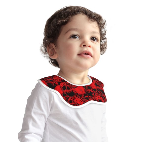 Hirioo Red Skulls 3 for Baby Cotton Petal Bib Drool Bibs for Baby Boy Unisex