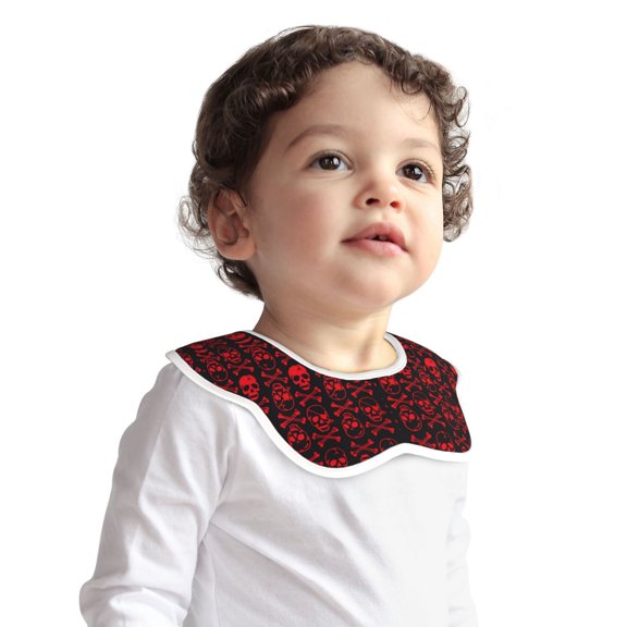 Hirioo Red Skulls With Crossbones for Baby Cotton Petal Bib Drool Bibs for Baby Boy Unisex