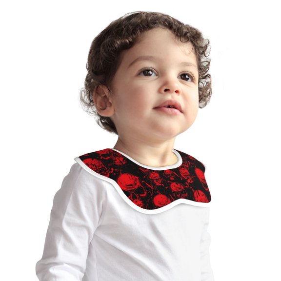 Hirioo Red Skulls for Baby Cotton Petal Bib Drool Bibs for Baby Boy Unisex