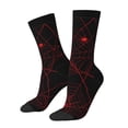 thumbnail image 1 of Hirioo Red Spider On The Web Pattern Adult Middle Tube Socks Breathable Sock Non-Pilling,Contrasting Color Design, 1 of 6