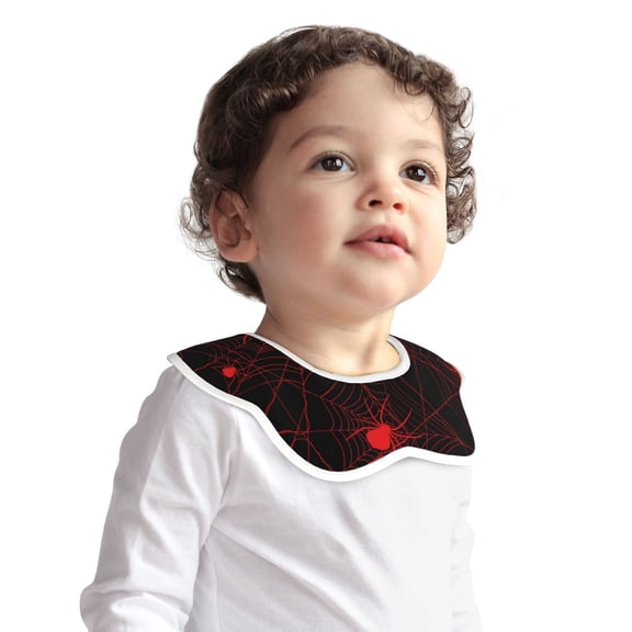 Hirioo Red Spider On The Web for Baby Cotton Petal Bib Drool Bibs for Baby Boy Unisex