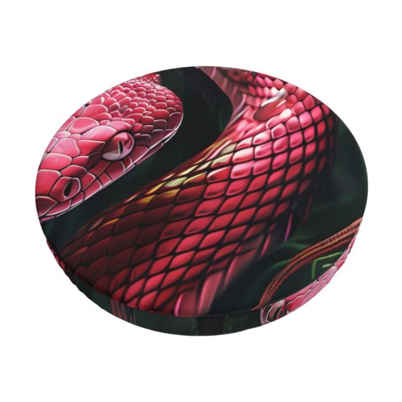 Hirioo Red Viper Jungle Intensity for Round Bar Stool Seat Covers Washable Stool Cushion Slipcover Elastic Bar Chair Covers for 12-14 Inch Chair-13 inch