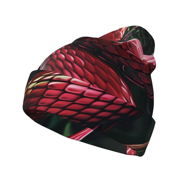 Hirioo Red Viper Jungle Intensity for Men's Knit Cuffed Beanie for Outdoor Activities Unisex