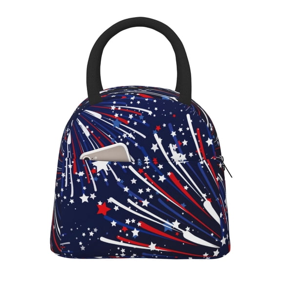 Hirioo Red White Blue Fireworks 1 for Eco-friendly Lunch Box,Leakproof Lunch Box for School, Work, Travel, and Picnics,Perfect for Meal Prep