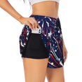 thumbnail image 1 of Hirioo Red White Blue Fireworks 1 for Women's Double Layer Athletic Shorts High-Performance Gym Shorts with Inner Pocket, Elastic Waistband-Medium, 1 of 7