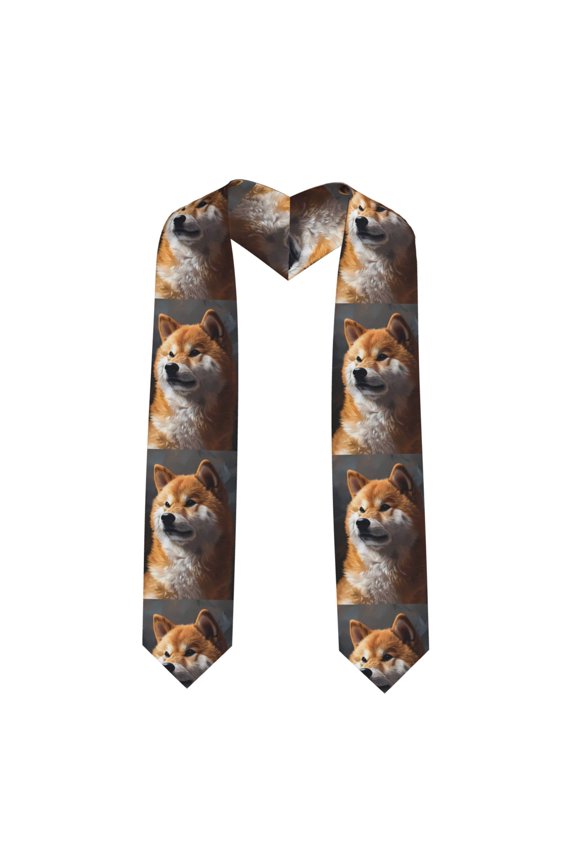Regal Shiba Inu for 72" Graduation Shawl Stole Unisex Adults Graduation Sash Honor Graduation Stole for High School and College-Sharp Corner