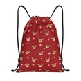 thumbnail image 1 of Hirioo Reindeer Faces Festive Red Print Drawstring Backpack Bag Sport Versatile Sports Backpack for Gym, Travel, Swimming, Beach, 1 of 9