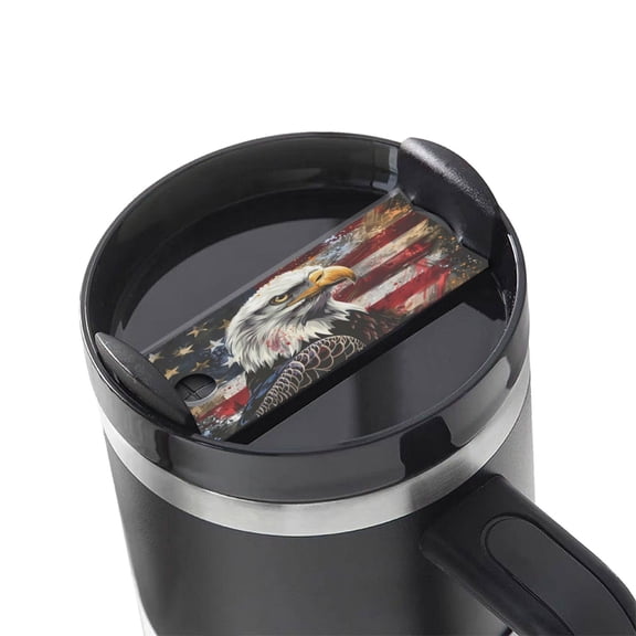 Hirioo Retro American Eagle A for Stanley Cup Lid Nameplate Personalized Acrylic Nameplate Tumbler Lid Topper(30oz , 40oz)