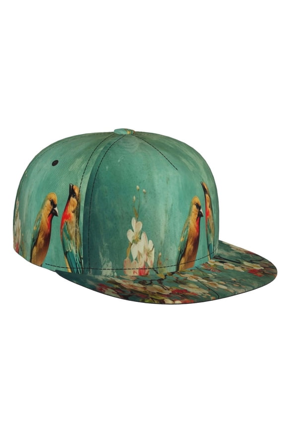 Retro Birds for Baseball Cap Men Cap Flat Brim for Men Women Teens Adjustable Baseball Cap