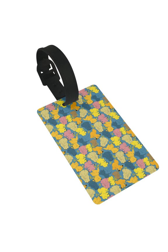 Retro Boho Elephants for Luggage ID Tag with Adjustable Strap Travel Baggage Bag Tags Suitcase Identify Labels for Women Men