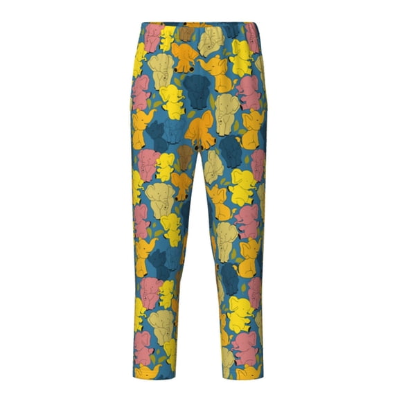 Hirioo Retro Boho Elephants for Teenagers' Pajama Pants Womens Lounge Pants with Pockets Pj Bottoms Pants for Men-XS(5-6)