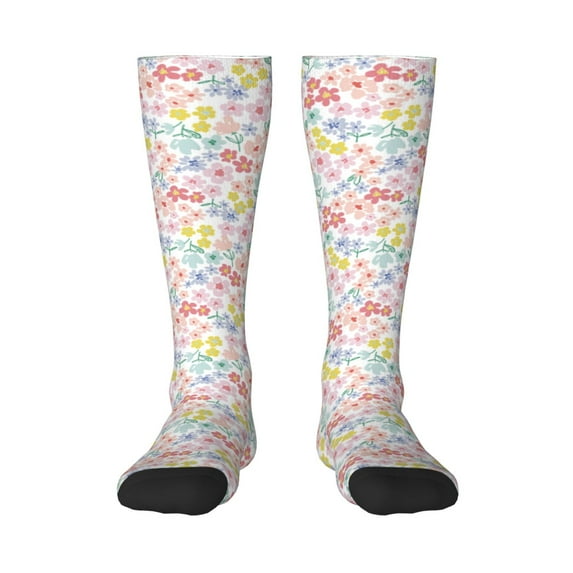 Hirioo Retro Floral for Adult Stockings Breathable Sock Non-Pilling,Contrasting Color Design