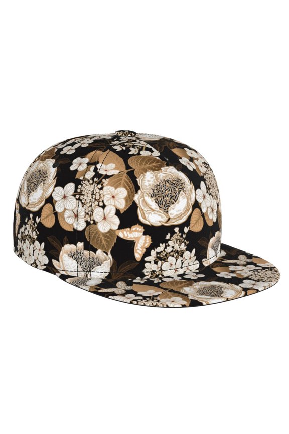 Retro Hydrangeas for Baseball Cap Men Cap Flat Brim for Men Women Teens Adjustable Baseball Cap