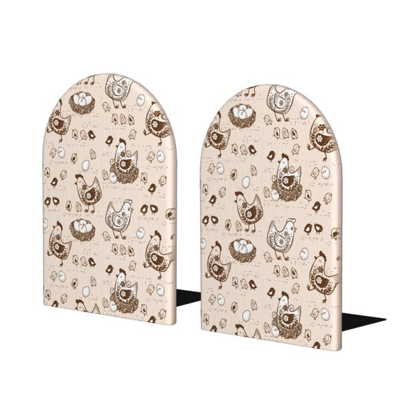 Hirioo Retro Rooster for Bookends Decorative Bookends for Shelves for Home or Office, Non-Slip Base