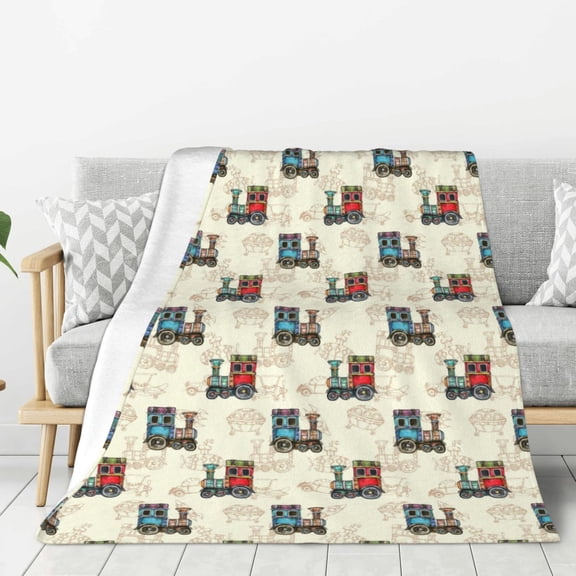 Hirioo Retro Steampunk Vehicle for Flannel Blanket, Cozy and Warm Throw for Bed or Couch ,Perfect for All Seasons-60"x50"