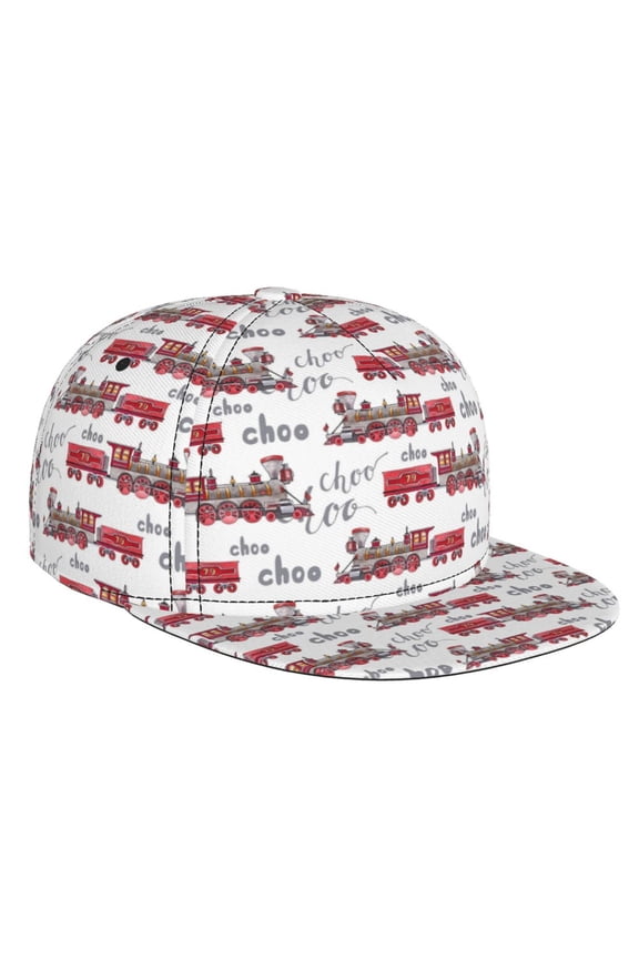 Retro Train for Baseball Cap Men Cap Flat Brim for Men Women Teens Adjustable Baseball Cap