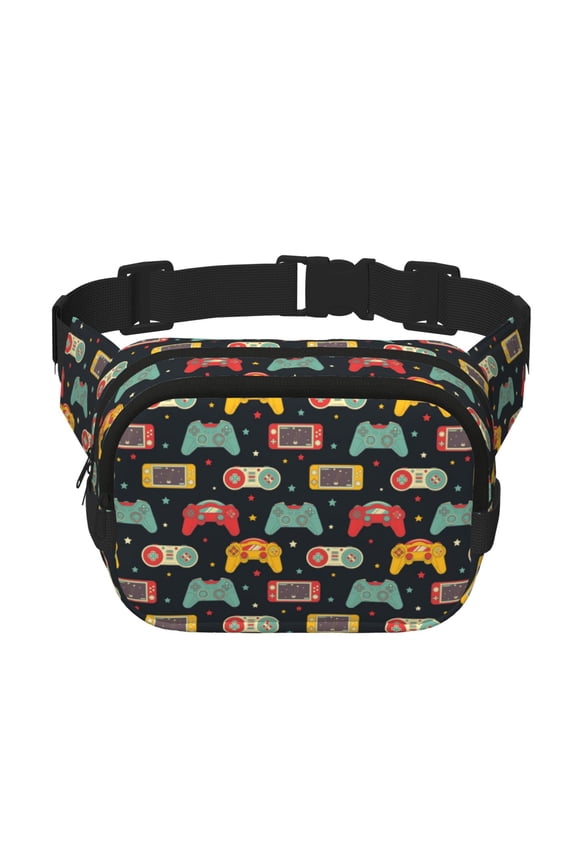 Retro Video Game for Double Layer Waist Bag Adjustable Fanny Pack For Travel Running Hiking