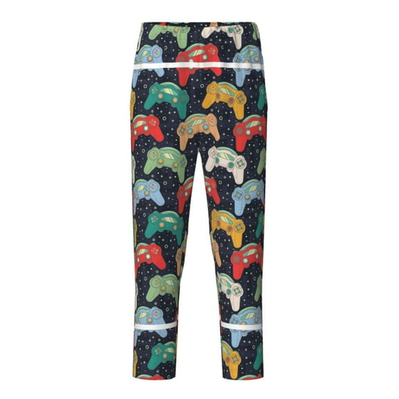 Hirioo Retro Video Game for Teenagers' Pajama Pants Womens Lounge Pants with Pockets Pj Bottoms Pants for Men-Large