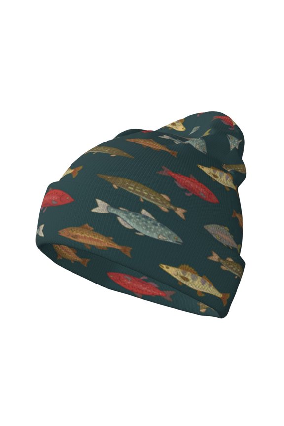 River Freshwater Fish for Men's Knit Cuffed Beanie for Outdoor Activities Unisex