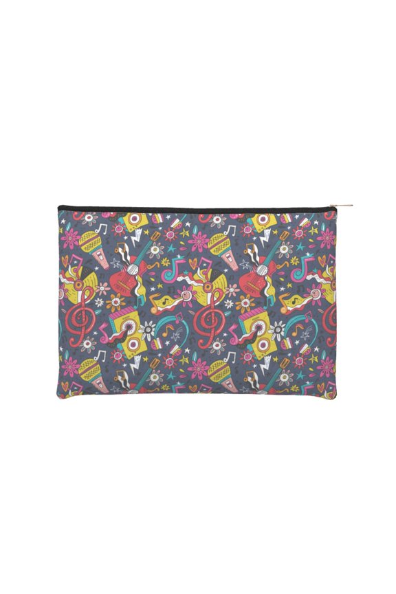 Rock Music for Paper Reusable Cosmetic Bag Zipper Encouragement Travel Pouch Toiletry Bag for Women Girls