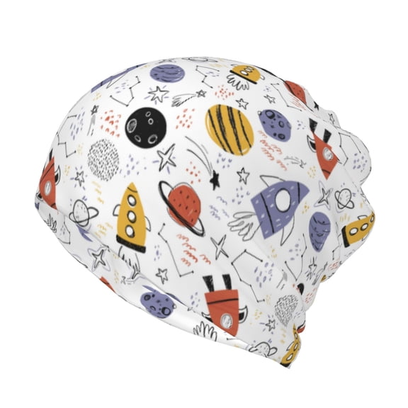 Hirioo Rocket Planets for Multifunction Beanie Hat for Men and Women Unisex for Winter Sports, Outdoor Activities, and Daily Wear