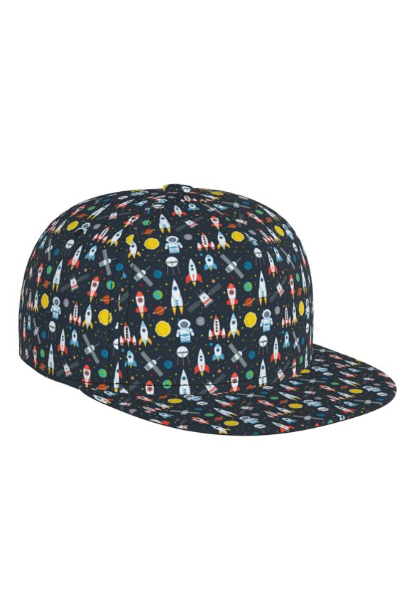 Rocket Space for Baseball Cap Men Cap Flat Brim for Men Women Teens Adjustable Baseball Cap