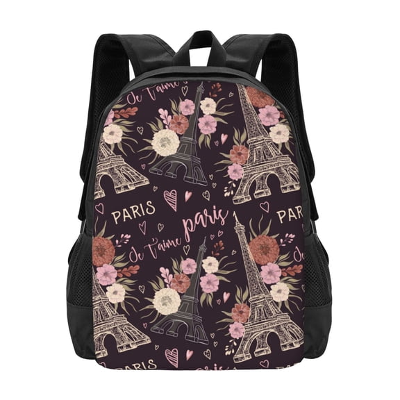Hirioo Romantic Paris for Minimalist Backpack Large Capacity Backpack Travel Backpack For School