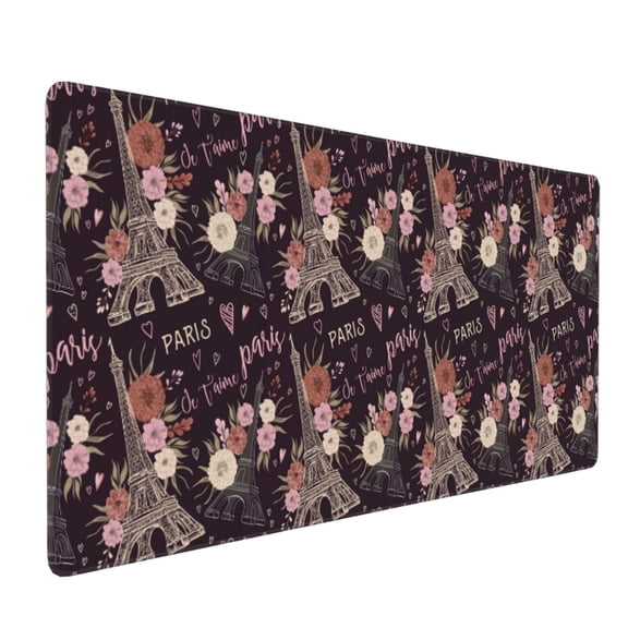 Hirioo Romantic Paris for Mouse Pad ,Anti-Slip Base, Durable Stitched Edges, Perfect for Gaming, Office, and Home Use,16x35.5in