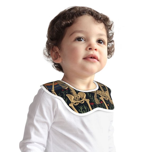 Hirioo Romantic Skeletons Under Moon for Baby Cotton Petal Bib Drool Bibs for Baby Boy Unisex