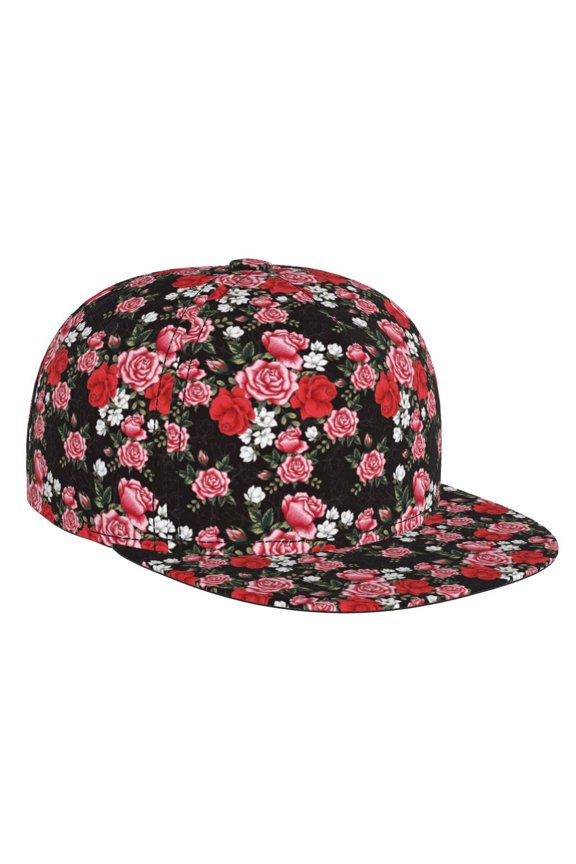 Rose Flowers for Baseball Cap Men Cap Flat Brim for Men Women Teens Adjustable Baseball Cap