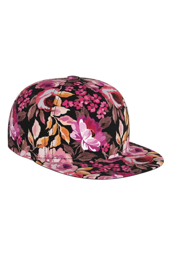 Rose Flowers for Baseball Cap Men Cap Flat Brim for Men Women Teens Adjustable Baseball Cap