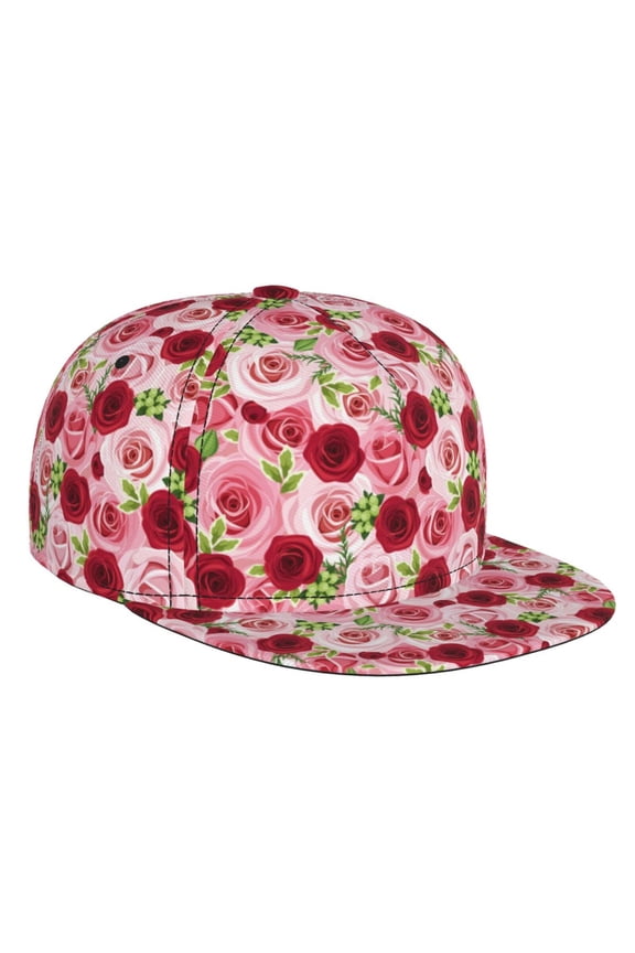 Rose Flowers for Baseball Cap Men Cap Flat Brim for Men Women Teens Adjustable Baseball Cap