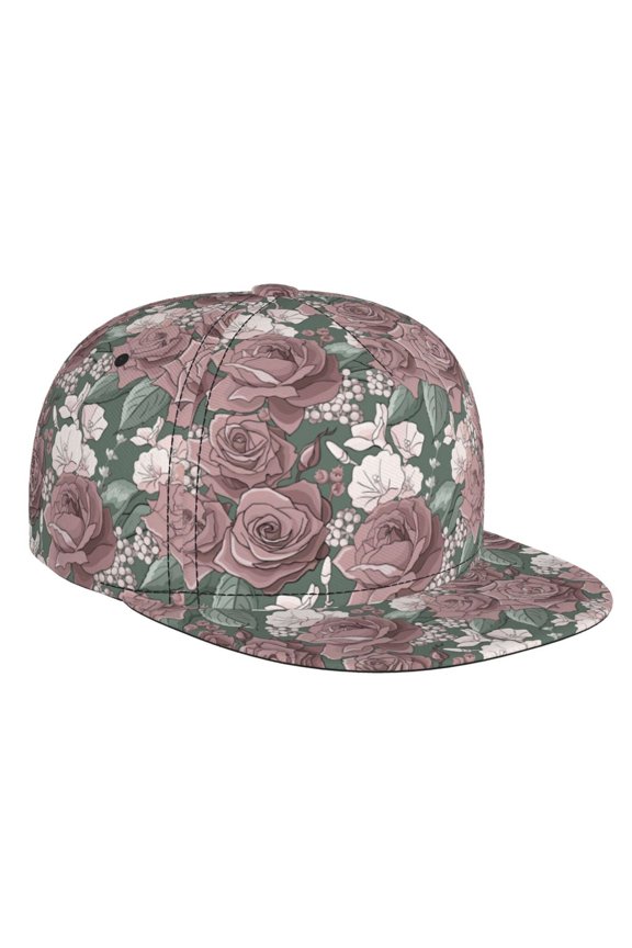 Rose Flowers for Baseball Cap Men Cap Flat Brim for Men Women Teens Adjustable Baseball Cap