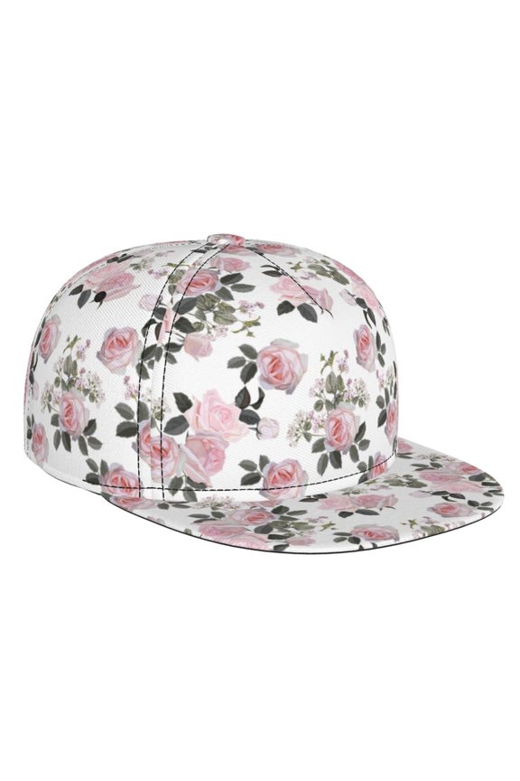 Rose Flowers for Baseball Cap Men Cap Flat Brim for Men Women Teens Adjustable Baseball Cap