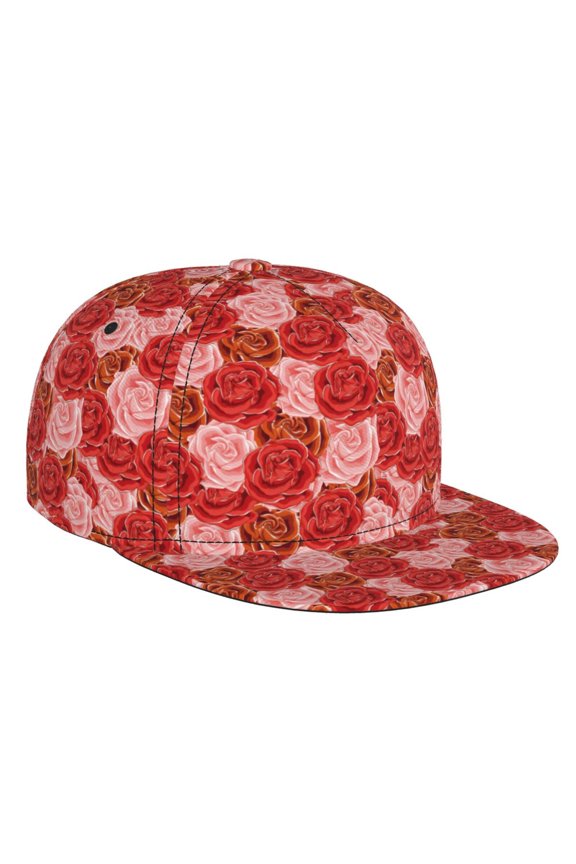 Rose Flowers for Baseball Cap Men Cap Flat Brim for Men Women Teens Adjustable Baseball Cap