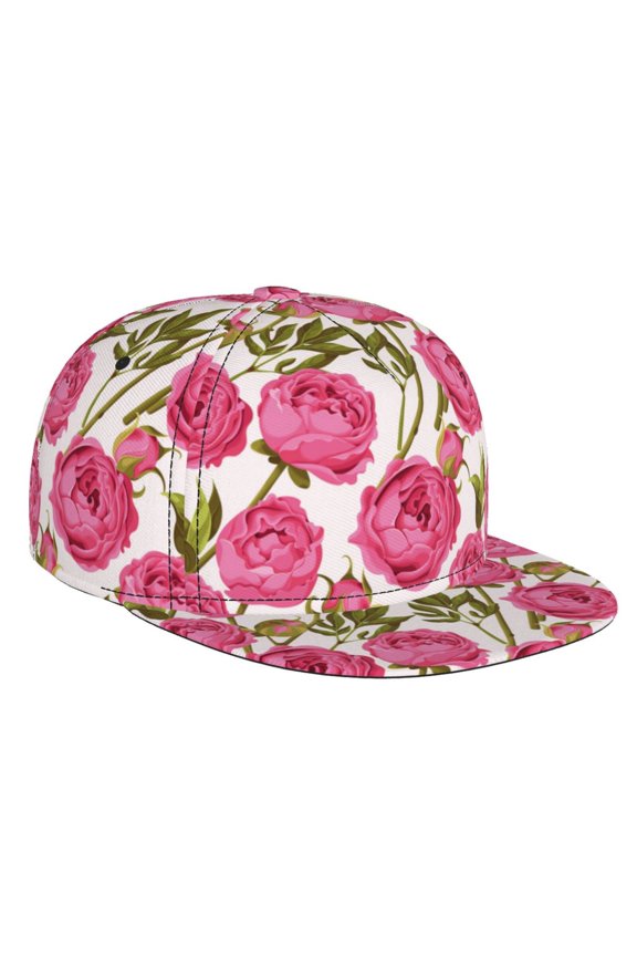 Rose Flowers for Baseball Cap Men Cap Flat Brim for Men Women Teens Adjustable Baseball Cap