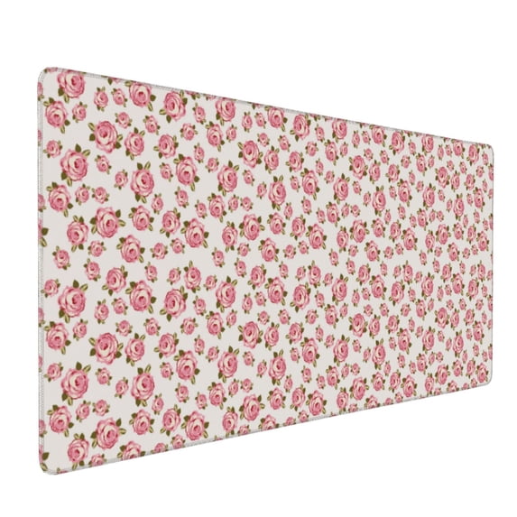 Hirioo Rose Flowers for Mouse Pad ,Anti-Slip Base, Durable Stitched Edges, Perfect for Gaming, Office, and Home Use,16x35.5in