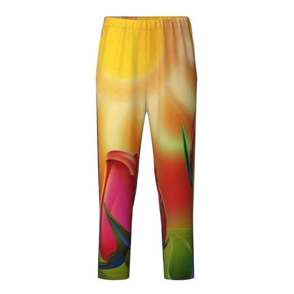Hirioo Rose Psychedelic for Teenagers' Pajama Pants Womens Lounge Pants with Pockets Pj Bottoms Pants for Men-XS(5-6)