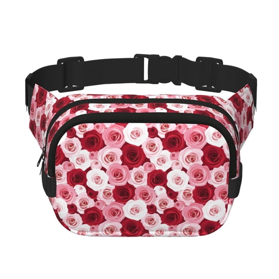 Hirioo Rose for Double Layer Waist Bag Adjustable Fanny Pack For Travel Running Hiking