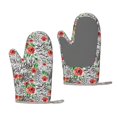 thumbnail image 1 of Hirioo Roses Mixed Zebra 1 for Silicone Oven Mitts for BBQ, Baking, Cooking, Set of 2, Heat Resistant 260℃, Non-Slip Kitchen Essentials, 1 of 6